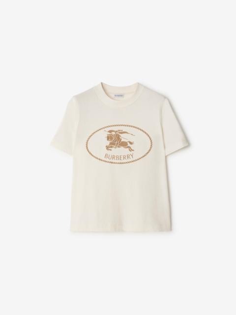 Burberry Burberry Knight Stamp Cotton T-shirt