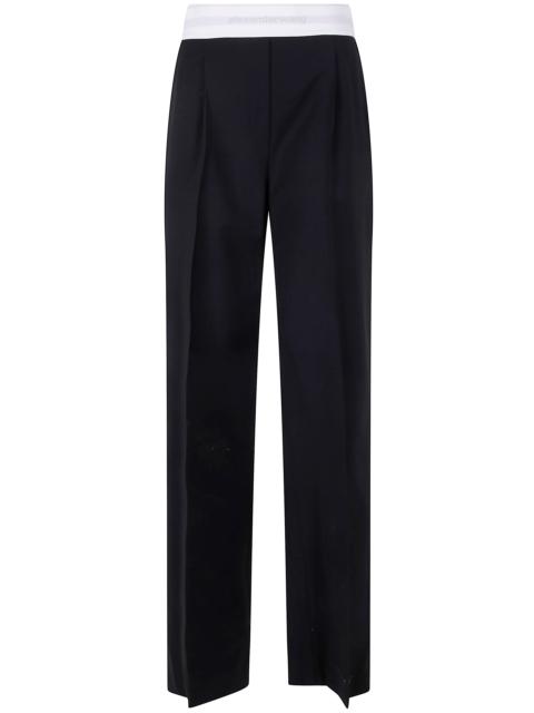 Alexander Wang Alexander Wang Women High Waisted Pleated Pant With Logo Elastic