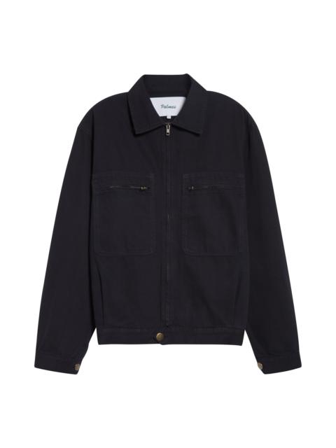 Palmes PALMES Cotton Zip Worker Jacket in Black at Nordstrom