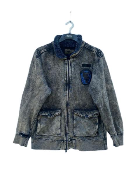 Other Designers If Six Was Nine × Le Grande Bleu (L.G.B.) × PPFM - PPFM ZIPPER SWEATERS ACID WASH STYLE BUAER F F NAVY