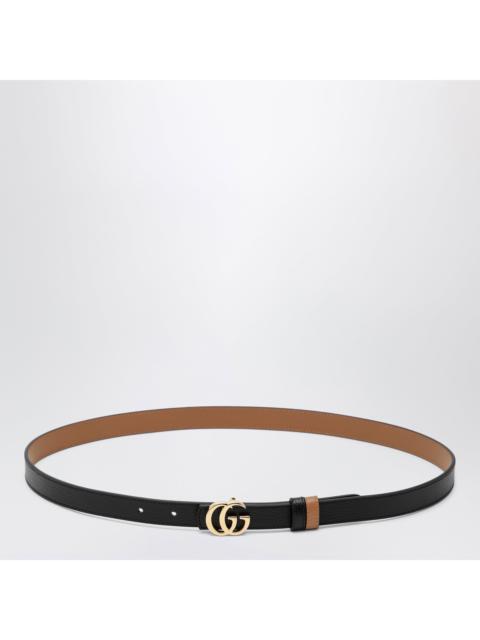 GUCCI Gucci Reversible Gg Marmont Belt In Black/Beige Leather Women
