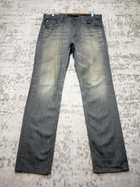 Kapital Vintage Back Number Claw Marks Straight Faded Grey Jeans