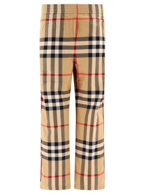 BURBERRY CHECK COTTON TWILL TROUSERS