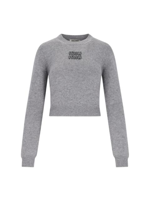 CROPPED SWEATER WITH RHINESTONES