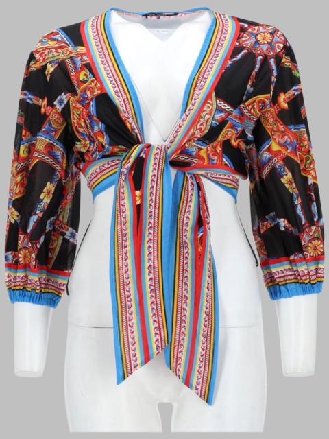 Dolce & Gabbana Dolce & Gabbana Women Top In Batista Stampa Carretto