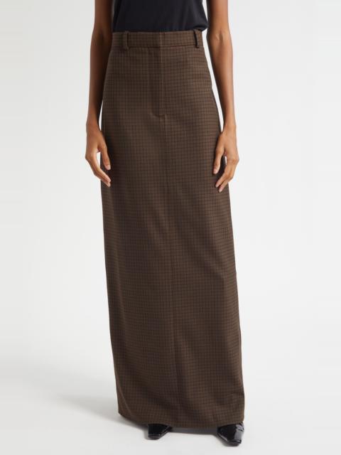 Acne Studios Acne Studios Inashy Check Stretch Wool Pencil Skirt in Multi Brown at Nordstrom