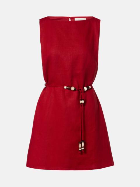 FAITHFULL Liu belted linen minidress