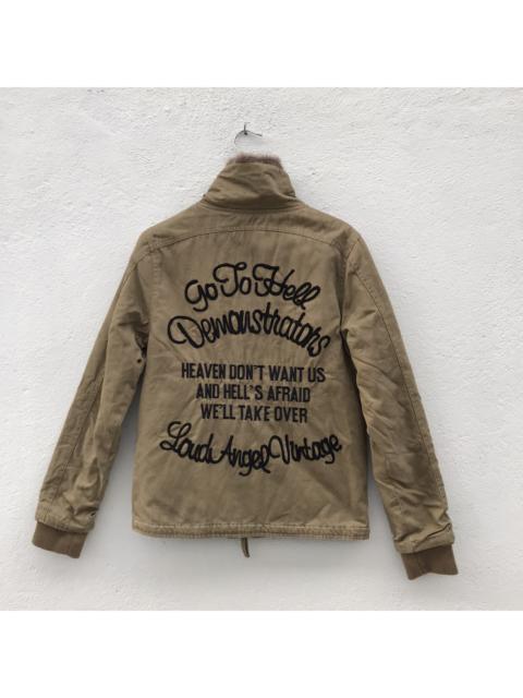 Other Designers Japanese Brand - Loud Anger X Jacket Rose Big Logo Faded Bomber Jacket