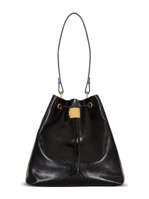 Balmain Balmain Pulse calfskin leather backpack in Black at Nordstrom