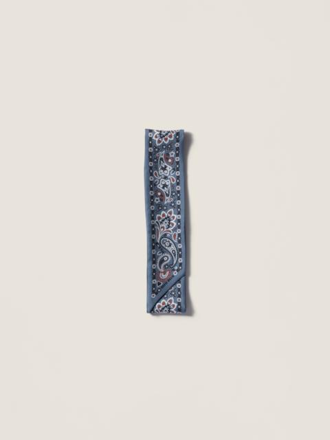 Miu Miu Printed silk skinny scarf