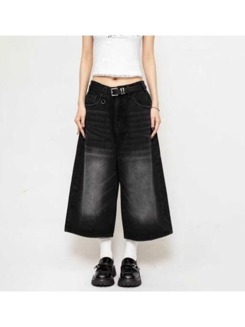 Other Designers Archival Clothing - Black colour harajuku Japanese style jort pant