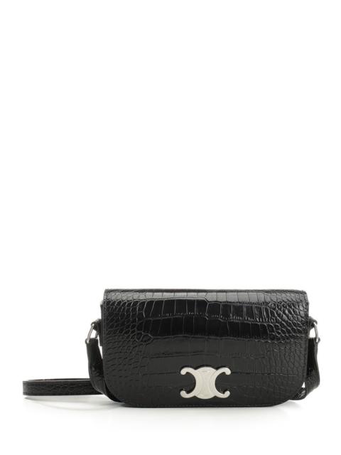 CELINE Celine Women Crocodile-Print Leather Bag