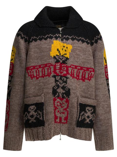 Kapital Kapital "peckish Totem Pole" Zippered Sweater.