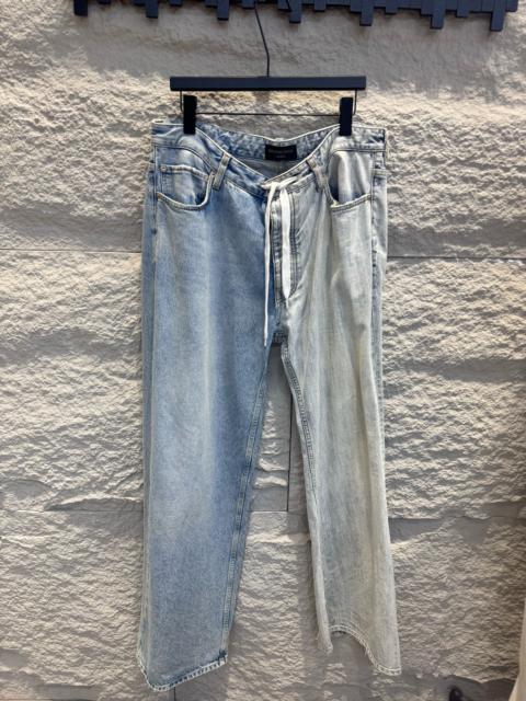 BALENCIAGA Balenciaga 50-50 Distressed Denim Wide Leg Jeans