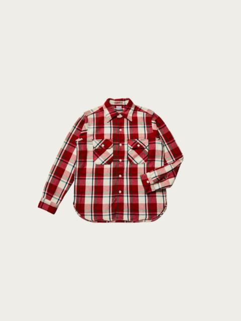 Warehouse & Co. 3104 Flannel Shirt Pattern C - Red/Off White