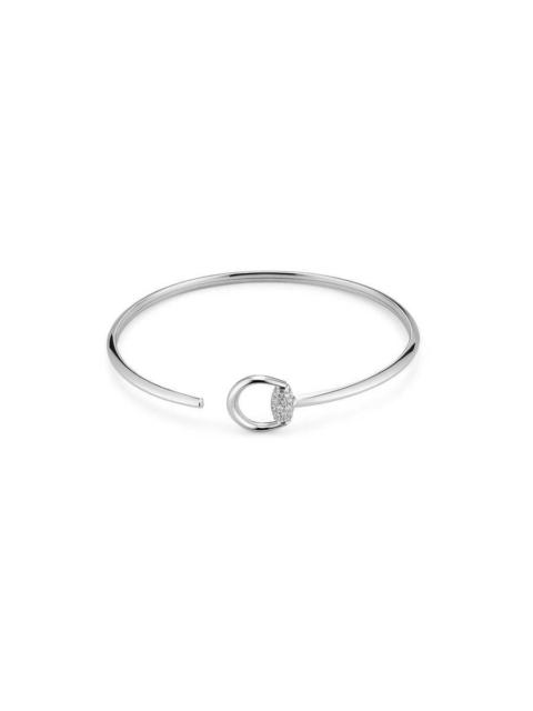 GUCCI Gucci Horsebit 18k White Gold Diamond Bangle Bracelet - YBA837690001