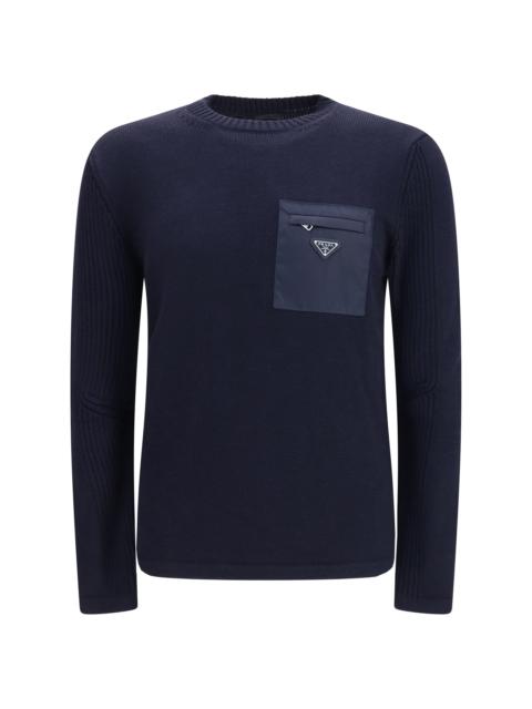 Prada Prada Virgin Wool Sweater Blue Men