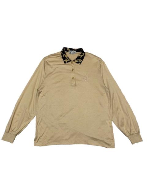 Burberry Vtg Burberrys Long Sleeve Collar Tee Made in Japan