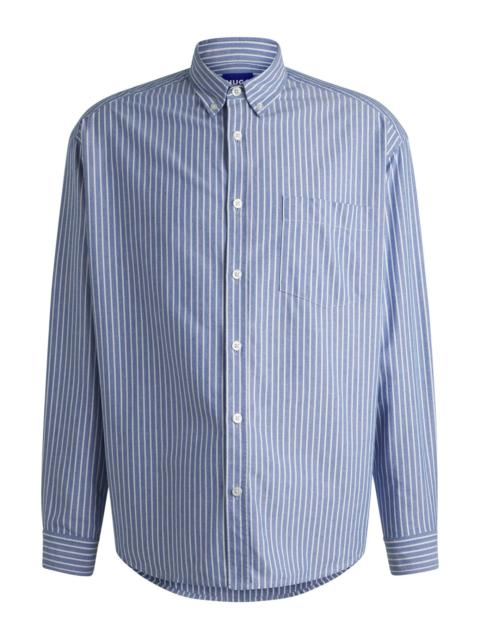 HUGO OVERSIZE-FIT BUTTON-DOWN SHIRT IN OXFORD COTTON