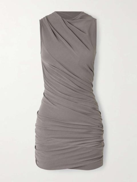 Luna draped crepe-jersey mini dress Gray