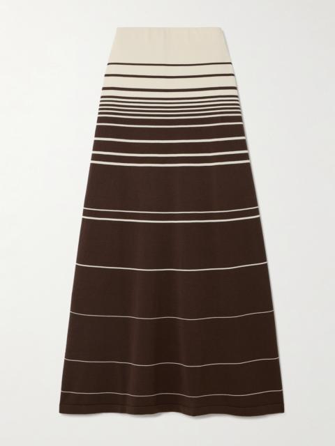 FAITHFULL Casia Striped Cotton-blend Maxi Skirt