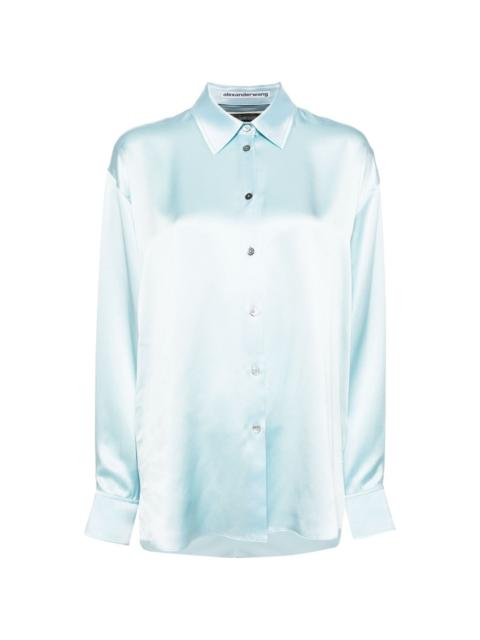 Alexander Wang tulle-panel silk shirt