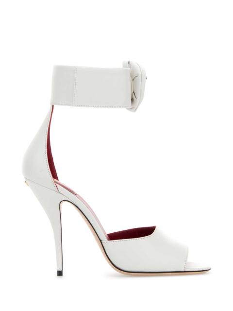 Valentino Valentino Garavani Women White Leather Drip Rose Sandals