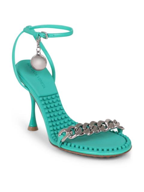 Bottega Veneta DOT ANKLE STRAP 90MM SANDAL | ACID TURQUOISE