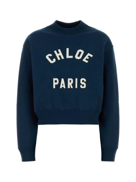 Chloé Chloe Women Blue Cotton Sweatshirt