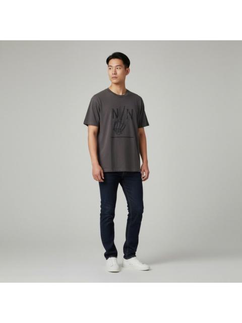 NUMBER (N)INE Number Nine PAIN FUCK Skeleton Faded Gray Tees