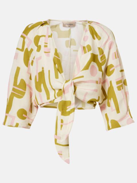 ADRIANA DEGREAS Balearic printed crop top