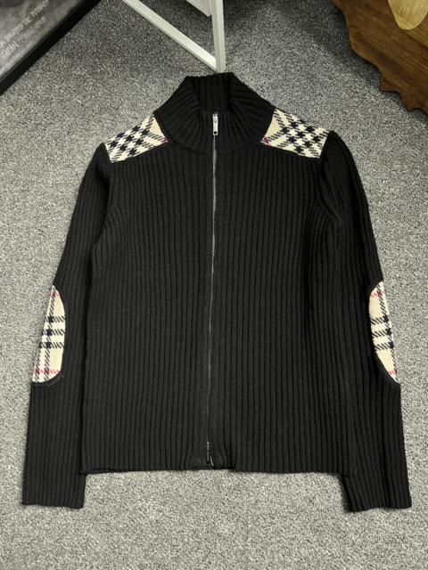 Burberry Burberry Black Nova Check Zipper Wool Knitwear