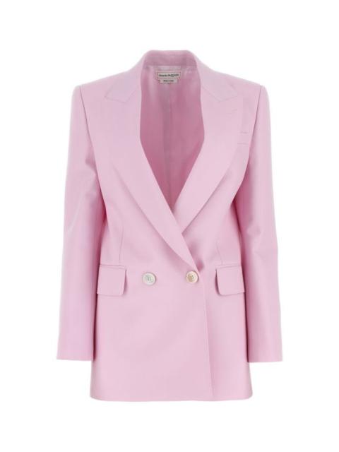 Alexander Mcqueen Woman Pastel Pink Wool Blazer