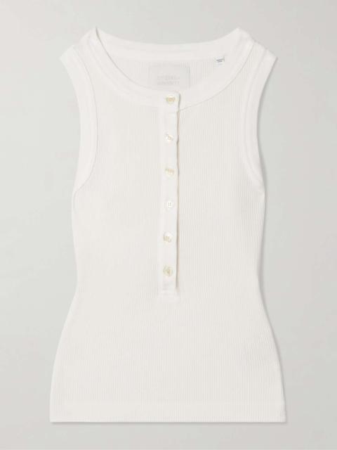 Caralyn ribbed jersey tank Off-white
