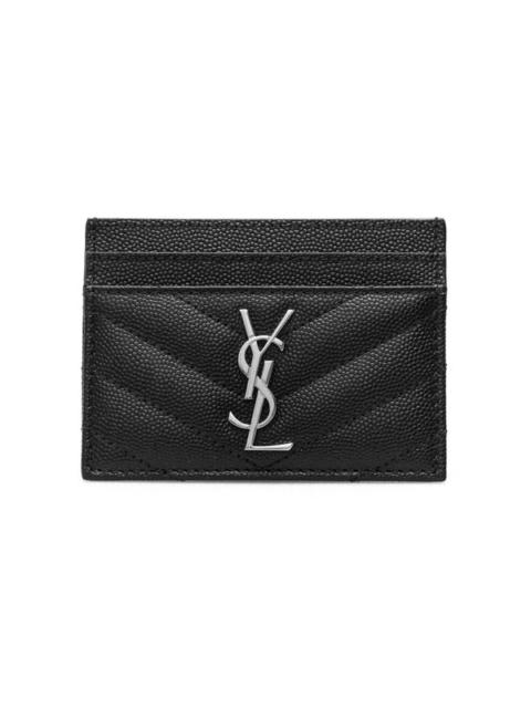 SAINT LAURENT Saint Laurent Grain De Poudre Leather Cardholder Black