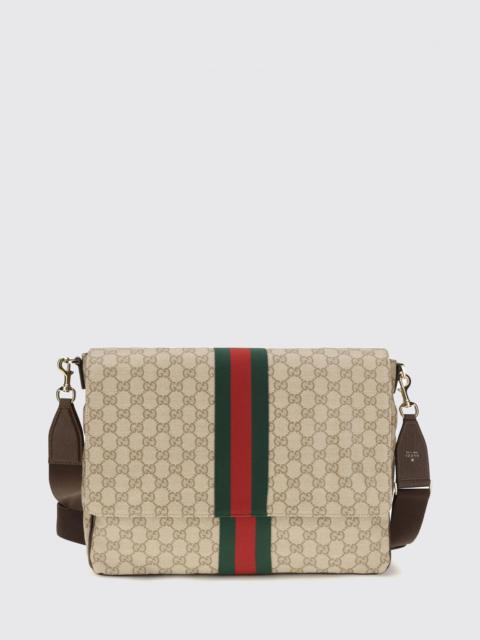 GUCCI Gucci Men Gucci Large Messenger Bag In Gg Supreme Fabric With Web Stripe