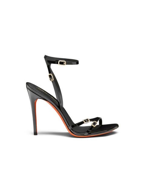 Santoni Women's black patent leather high-heel sandal