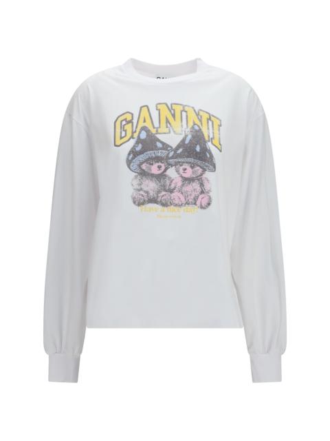 GANNI Ganni Women Basic Cotton Jersey Longsleeve Teddy Mus