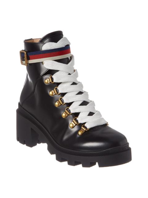 GUCCI Gucci Sylvie Web Leather Bootie