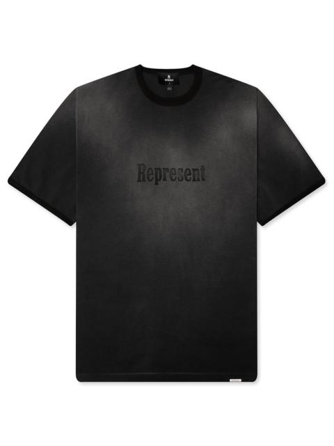 REPRESENT REPRESENT RINGER T-SHIRT - STAINED BLACK