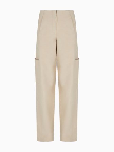 GIORGIO ARMANI STRAIGHT-LEGGED TROUSERS IN WOOL DOUBLE JERSEY