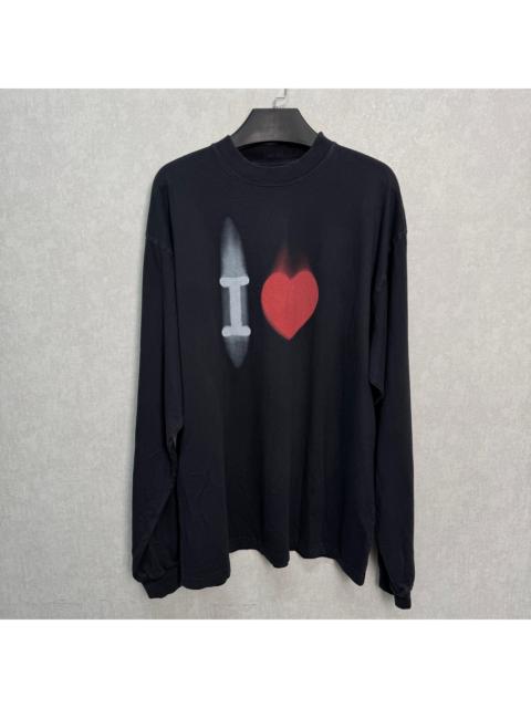 BALENCIAGA Balenciaga Heart Graphic Crewneck Long Sleeve T-Shirt