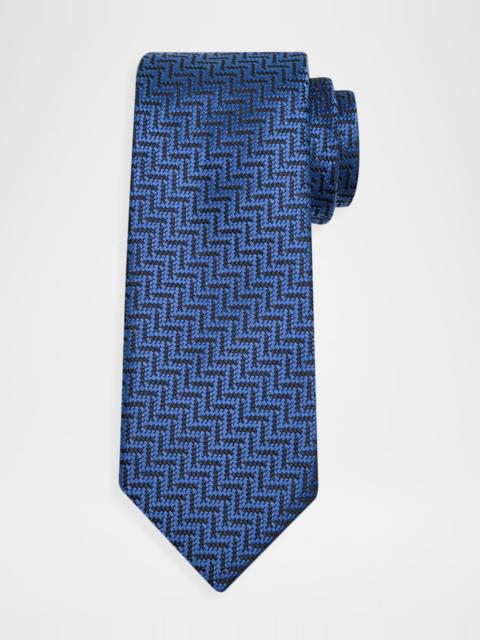 TOM FORD Men's Diagonal Chevron Silk Tie