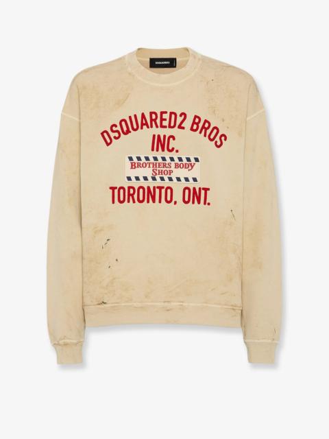 DSQUARED2 Dsquared2 Cotton Sweatshirt Distressed Beige Men