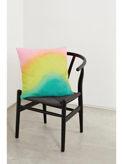 The Elder Statesman Rainbow Spray Tie-dyed Cashmere Cushion