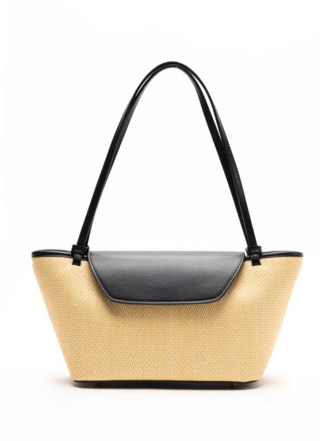 Elleme Courrier Tote Raffia/Leather Natural/Black