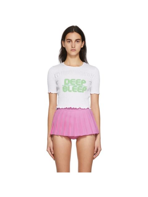 pushBUTTON White 'Deep Sleep' Cropped T-Shirt
