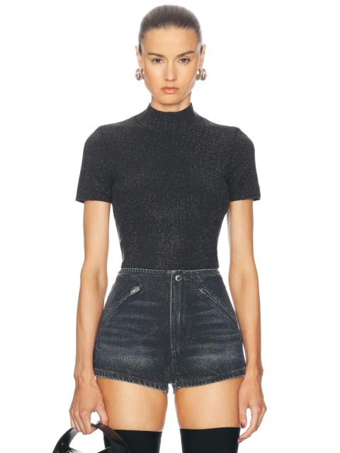 Alexander Wang Hotfix Crystal Mock Neck Tee