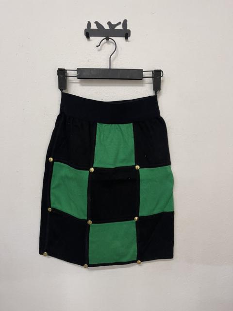 Other Designers Other - Square Madonna black green elastic skirt