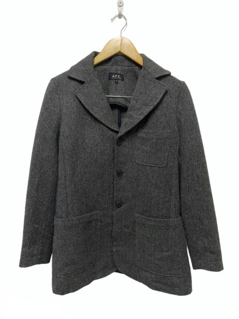 A.P.C. A.P.C Herringbone Wool Mac Coat Jacket